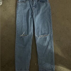 Levi's Light Blue Distressed Women's Straight Jeans